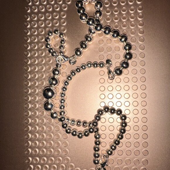 two graduated ball necklaces silvertone - Picture 2 of 3